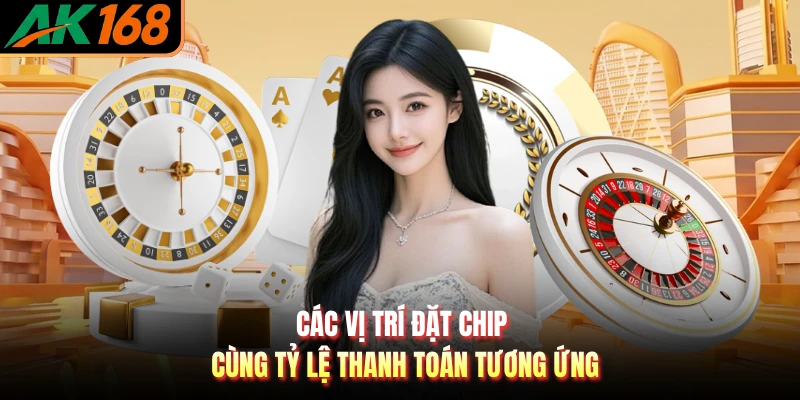Các vị trí đặt chip cùng tỷ lệ thanh toán tương ứng